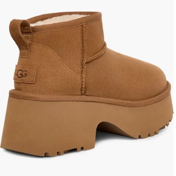 UGG Women's Classic Ultra Mini New Heights Boots - Chestnut - Picture 2 of 7
